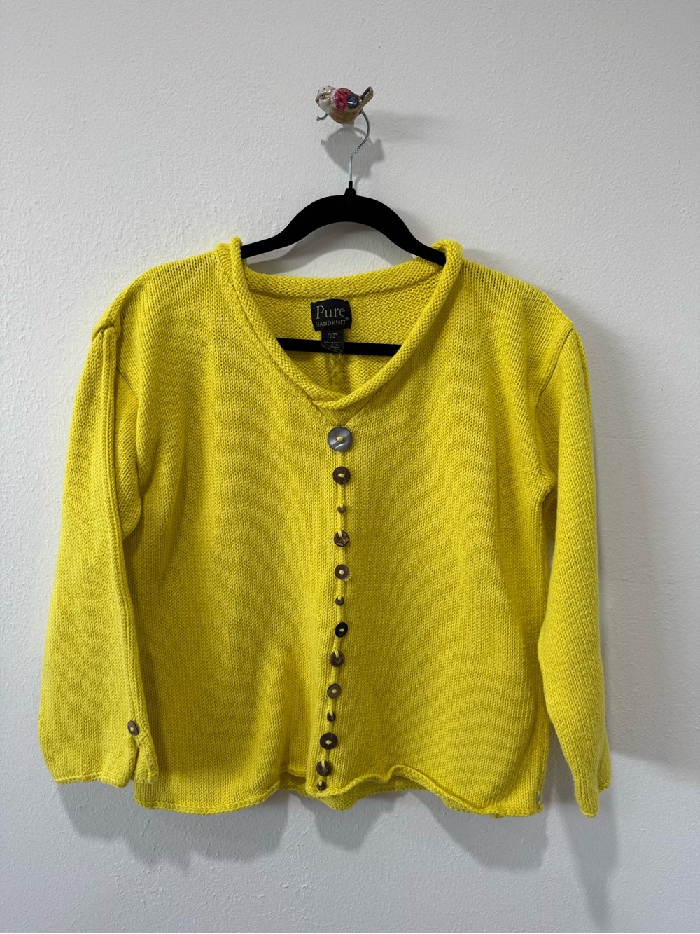 Pur Bright Yellow V-Neck Button-Front Sweater